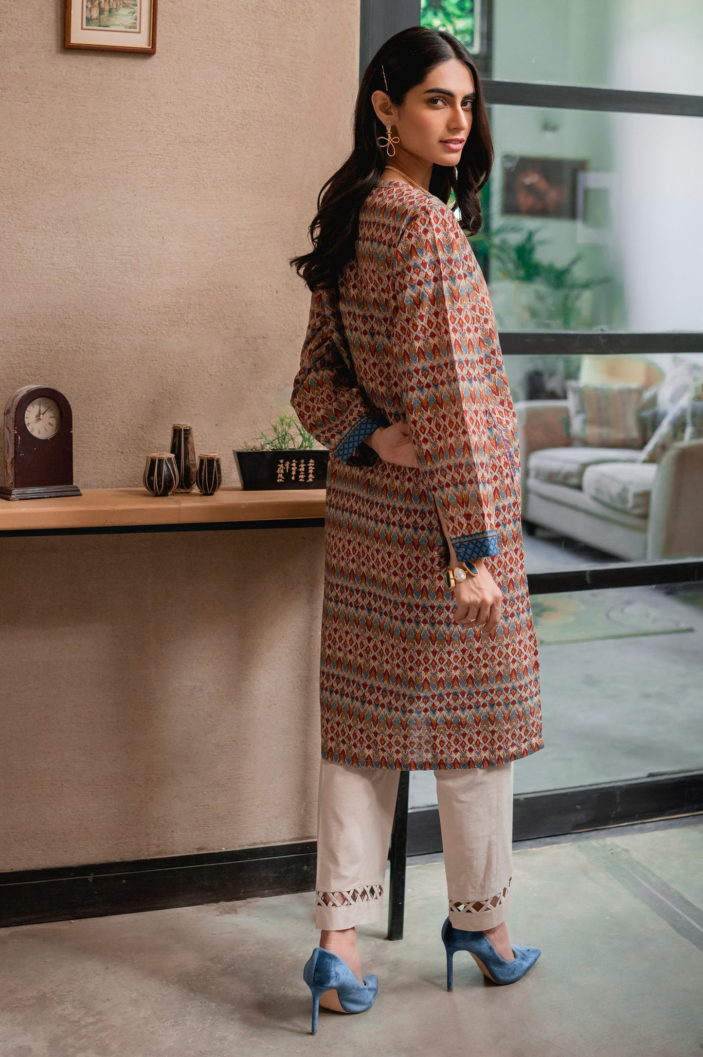 Stitched 1 Piece Digital Printed Khaddar Shirt