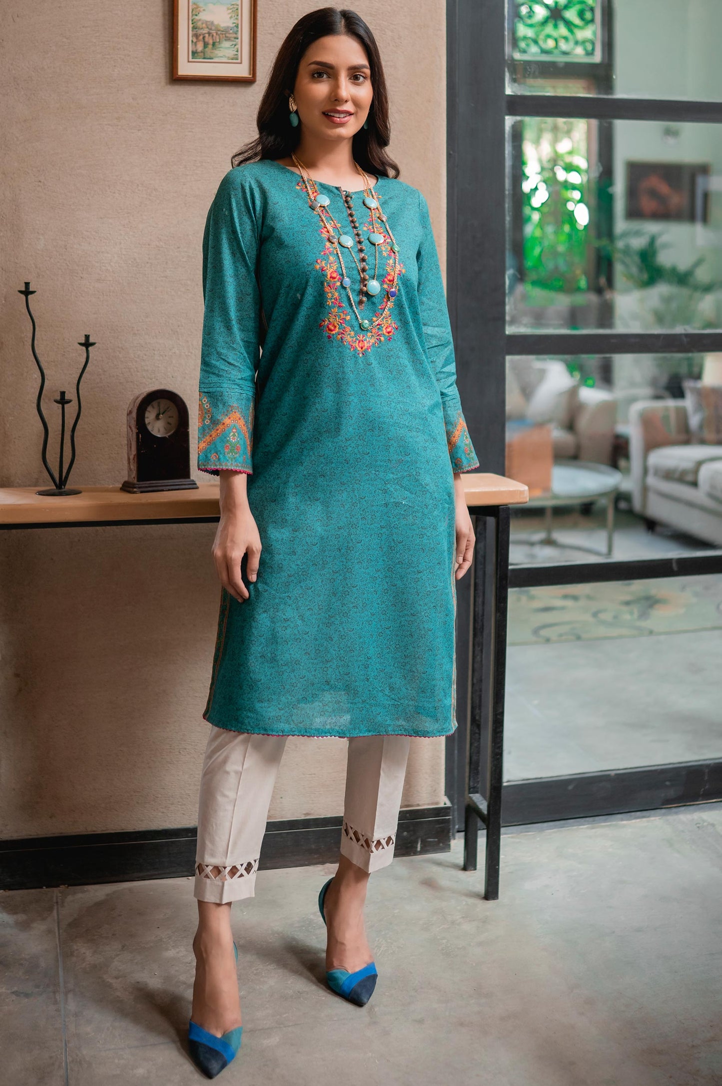 Stitched 1 Piece Embroidered Khaddar Shirt
