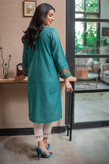 Stitched 1 Piece Embroidered Khaddar Shirt