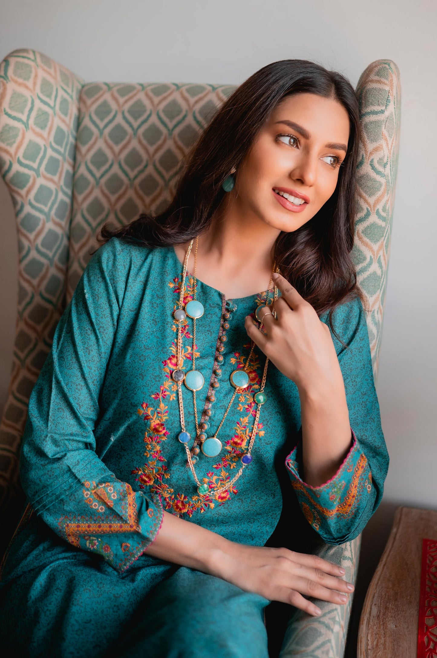 Stitched 1 Piece Embroidered Khaddar Shirt