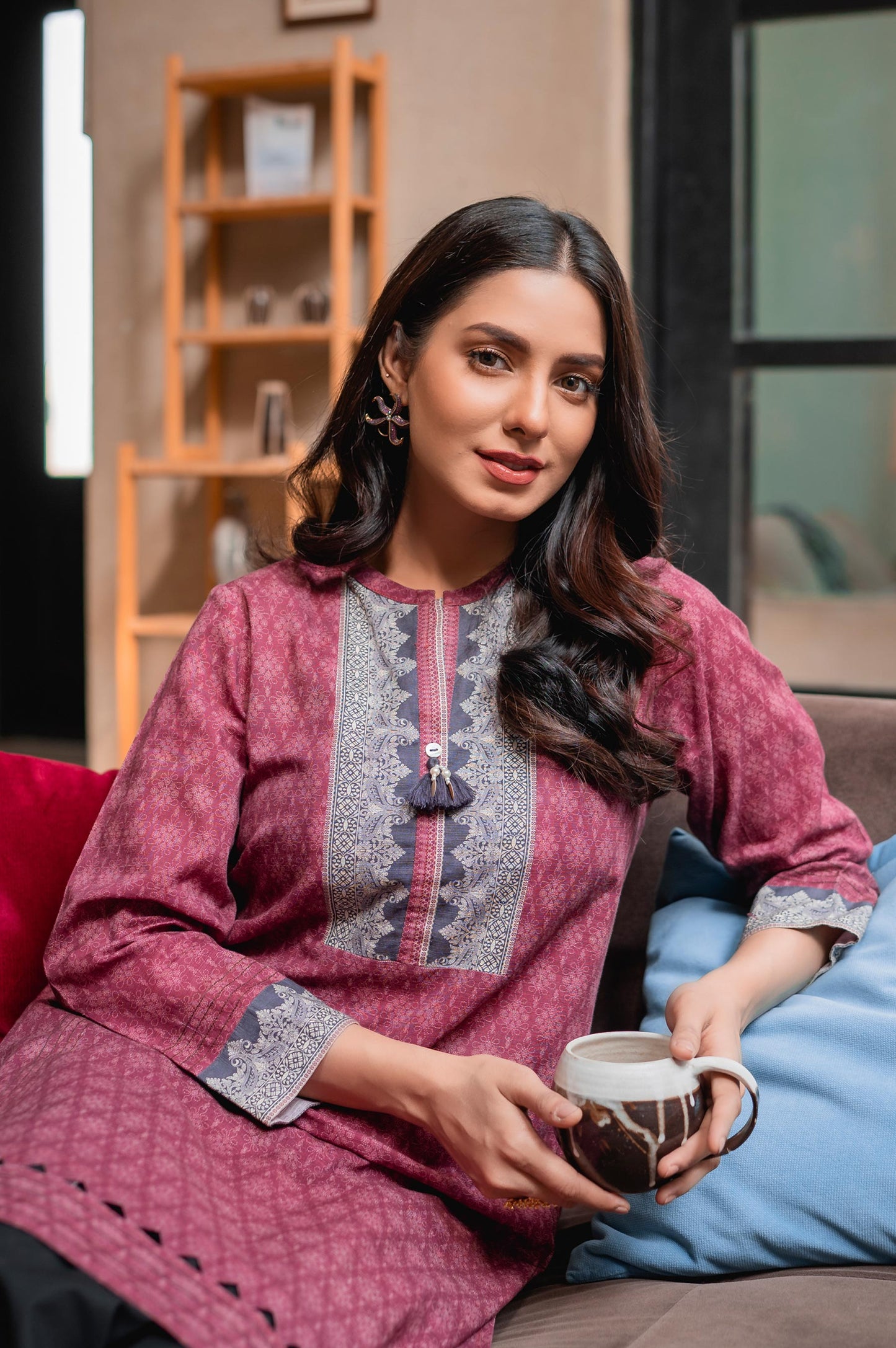 Stitched 1 Piece Digital Printed Khaddar Shirt