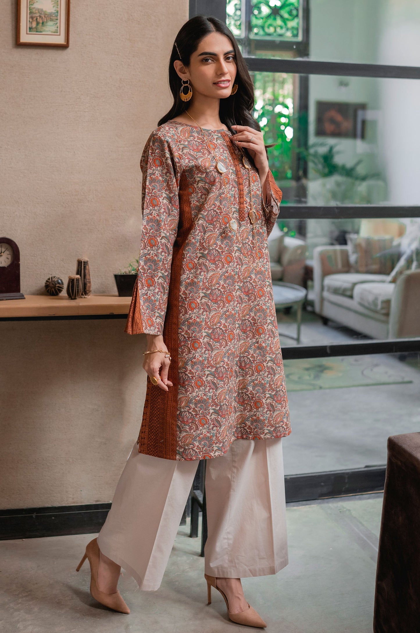 Stitched 1 Piece Digital Printed Khaddar Shirt