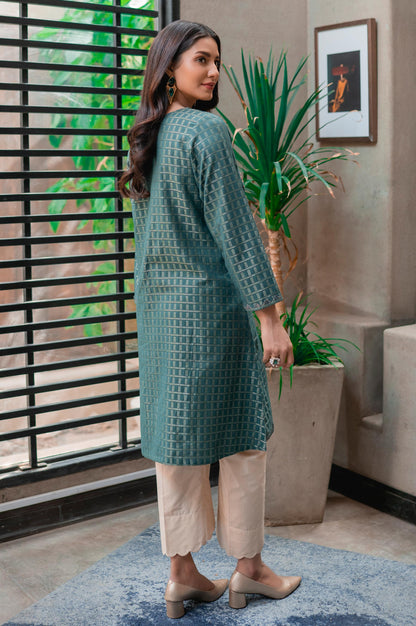 Stitched 1 Piece Embroidered Maysuri Jacquard Shirt