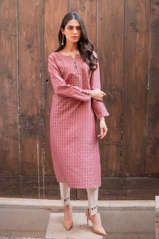 Stitched 1 Piece Embroidered Maysuri Jacquard Shirt