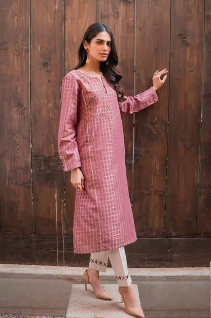 Stitched 1 Piece Embroidered Maysuri Jacquard Shirt