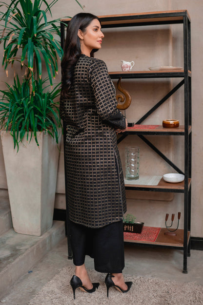 Stitched 1 Piece Embroidered Maysuri Jacquard Shirt