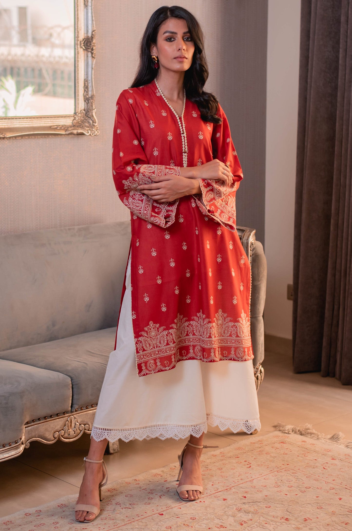 Stitched 1 Piece Chikankari Lawn Shirt