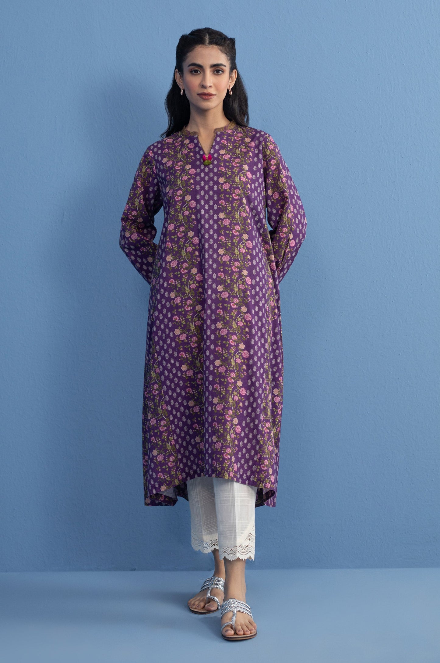 Stitched 1 Piece Printed Khaddar Shirt