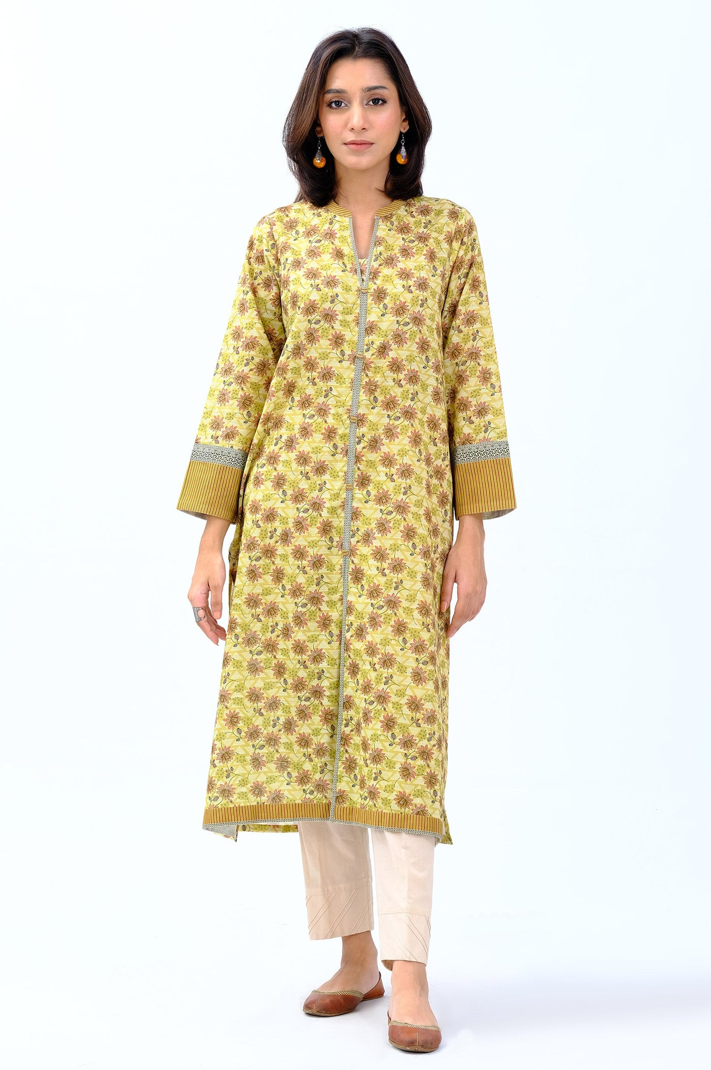 Stitched 1 Piece Printed Khaddar Shirt