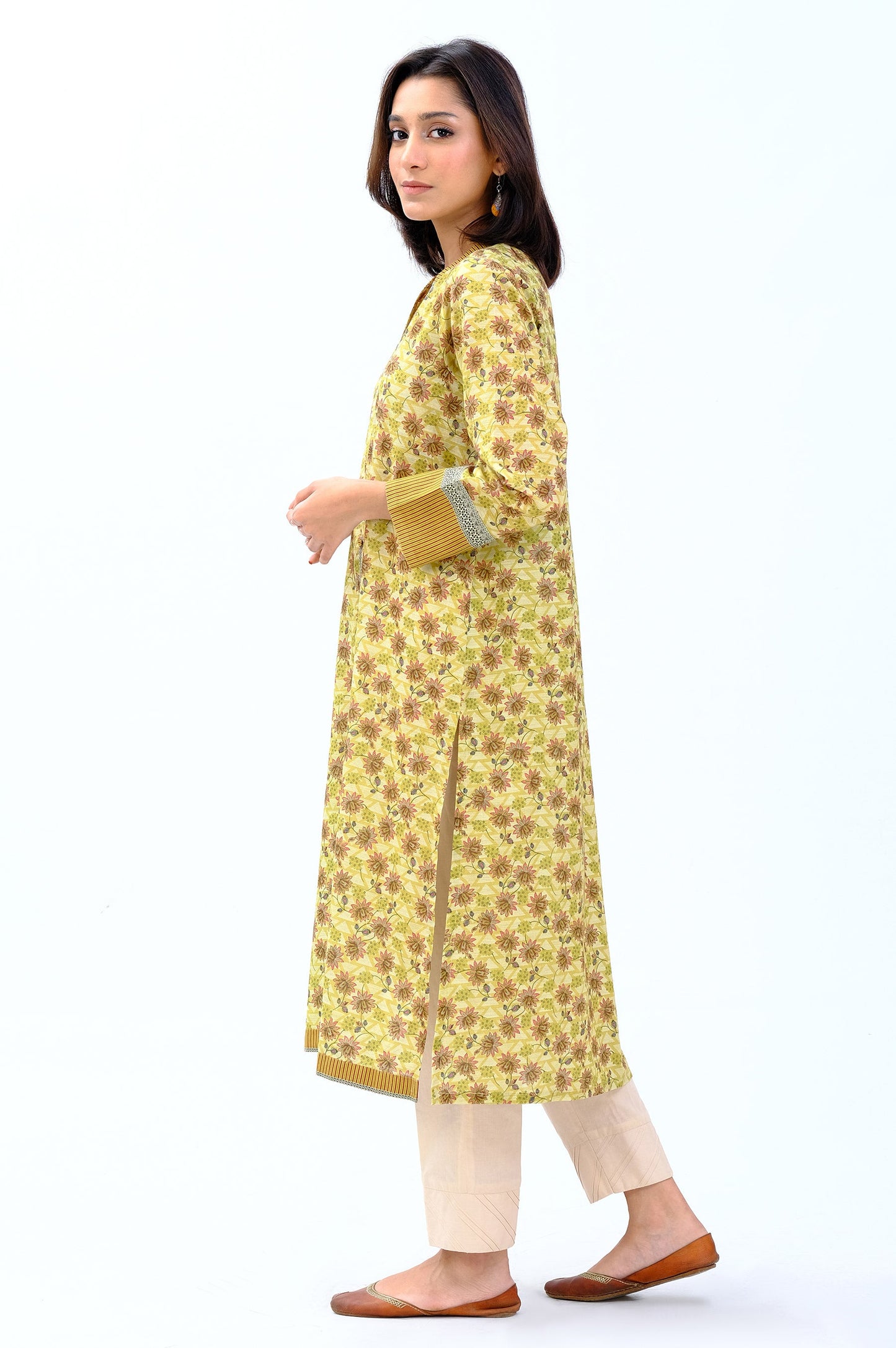 Stitched 1 Piece Printed Khaddar Shirt