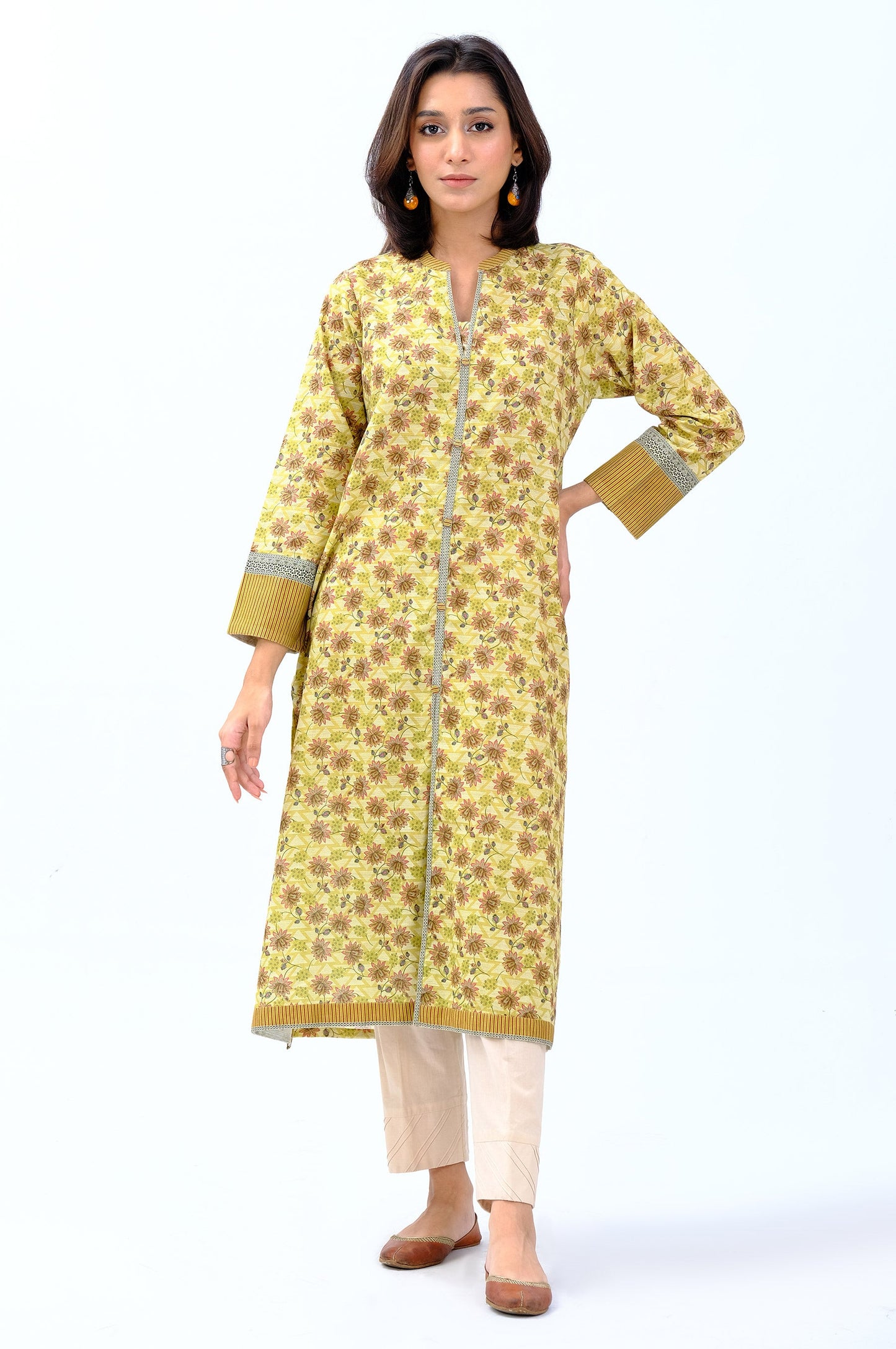 Stitched 1 Piece Printed Khaddar Shirt