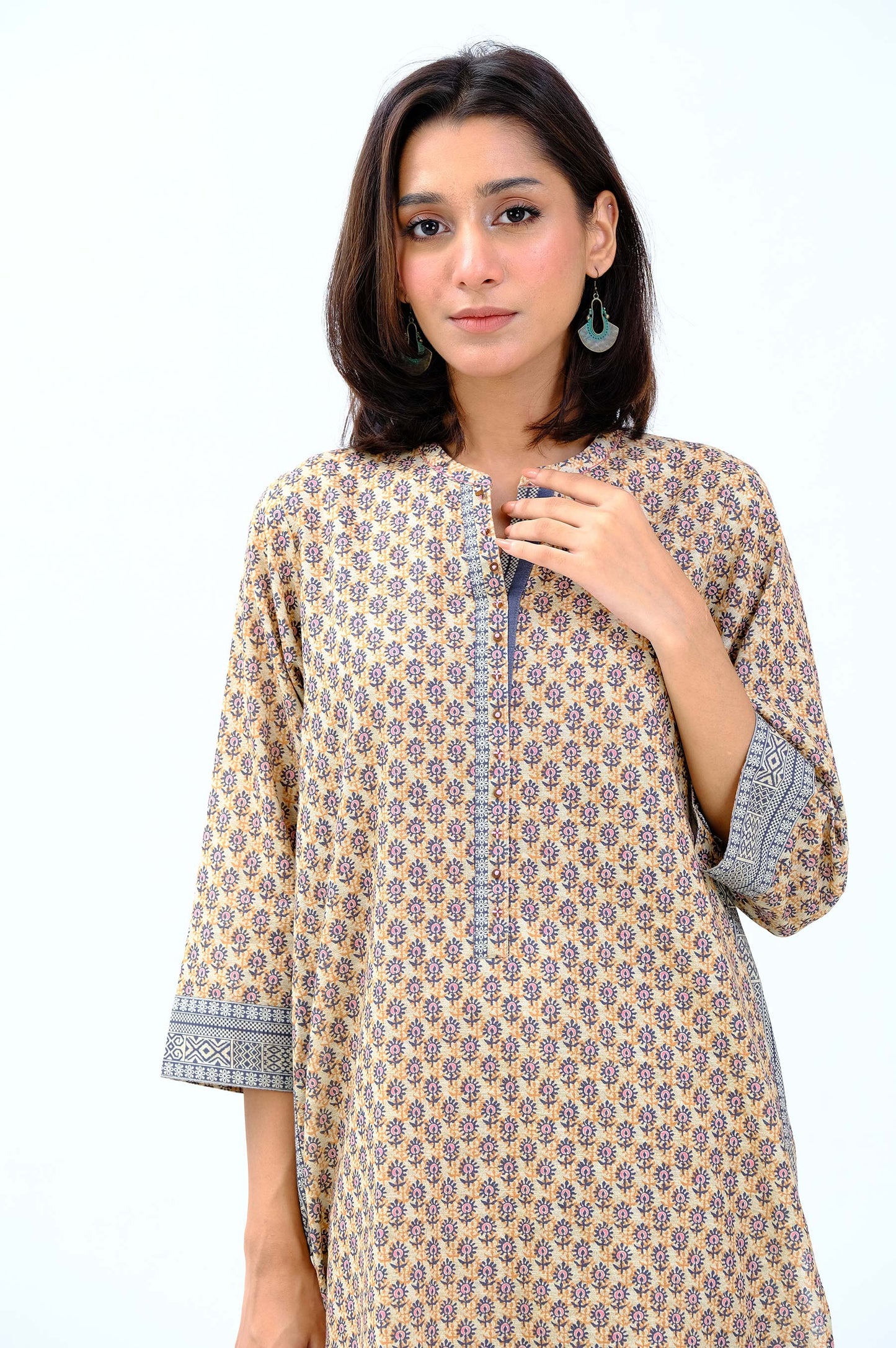 Stitched 1 Piece Printed Khaddar Shirt