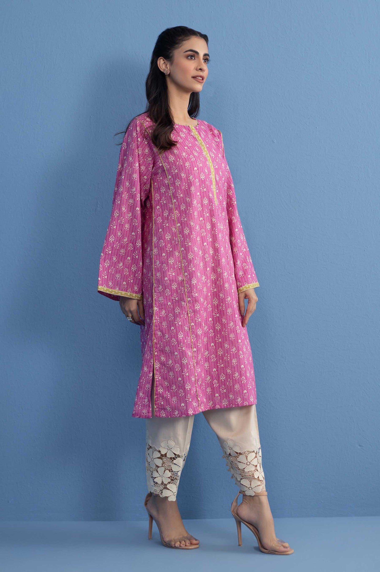 Stitched 1 Piece Printed Khaddar Shirt