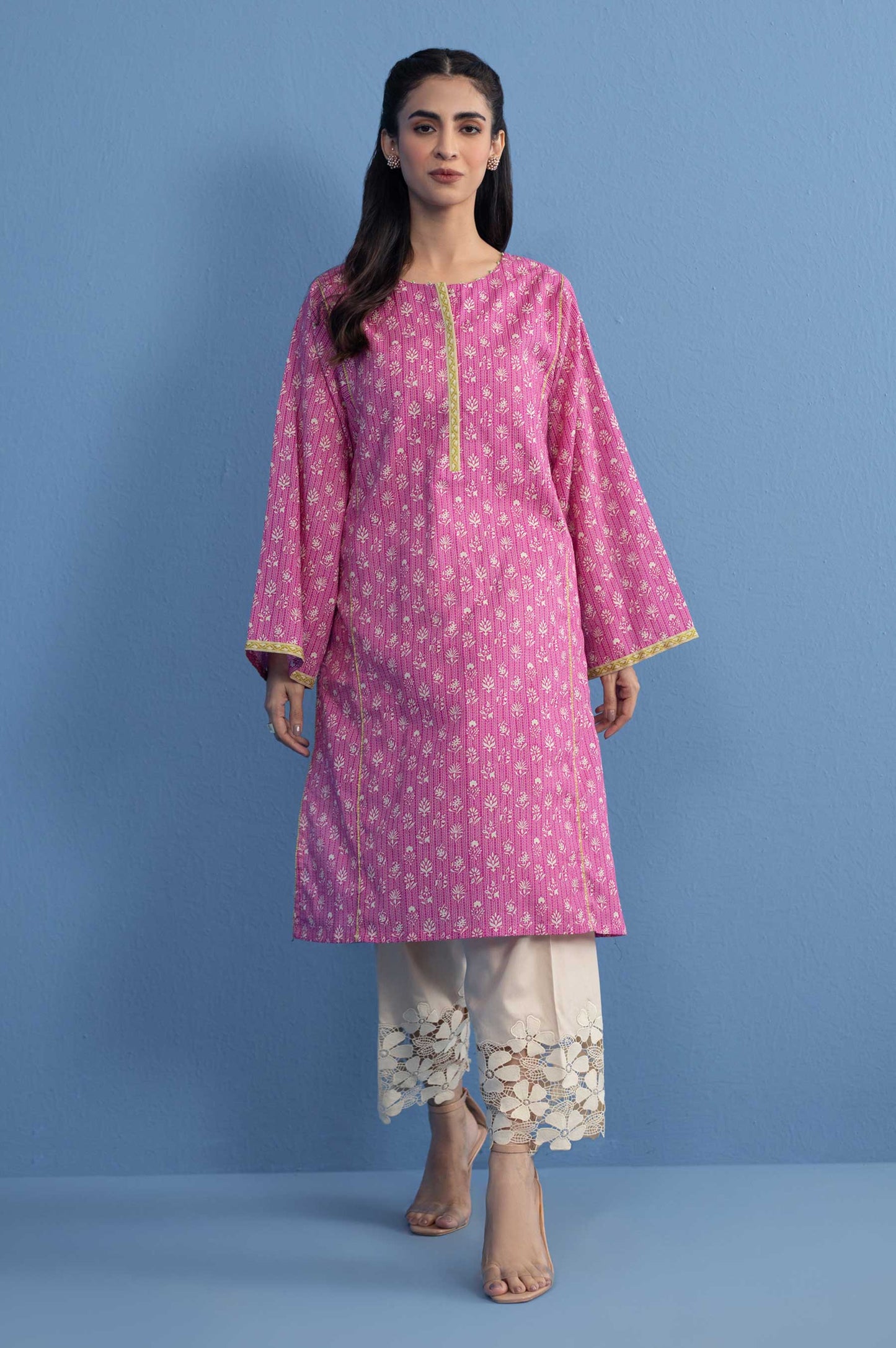 Stitched 1 Piece Printed Khaddar Shirt