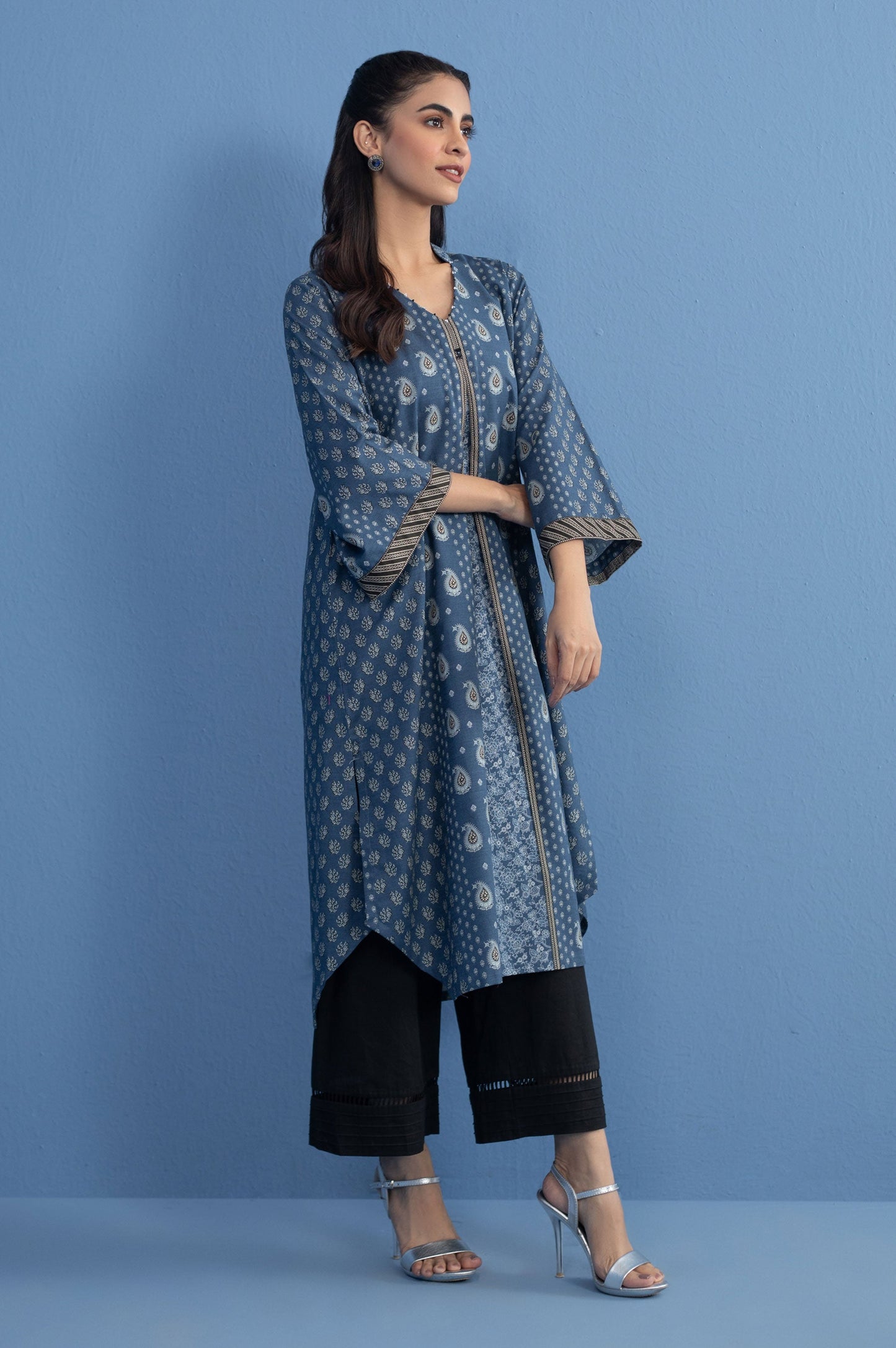 Stitched 1 Piece Printed Khaddar Shirt