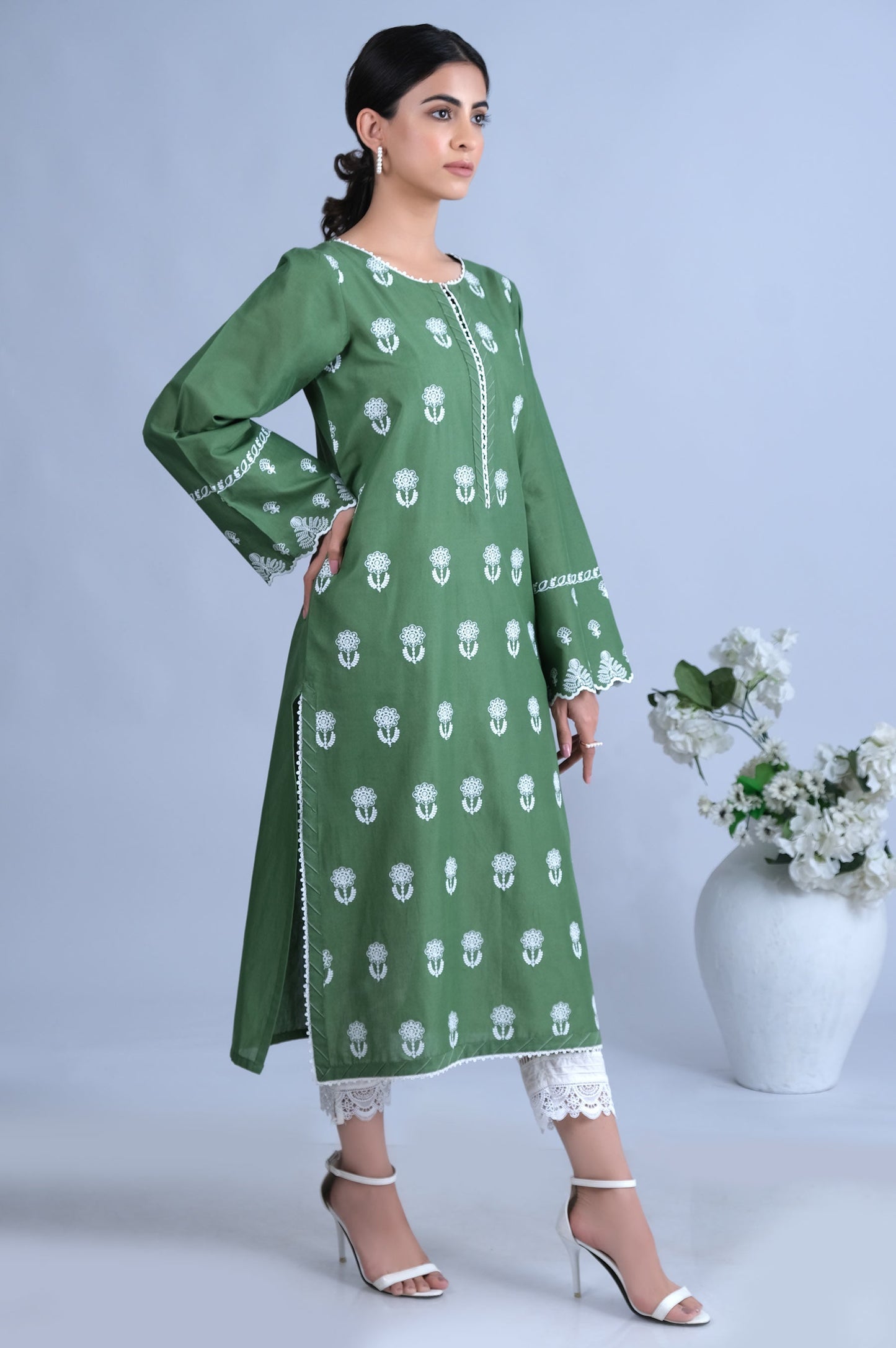 Stitched 1 Piece Embroidered Chikankari Shirt