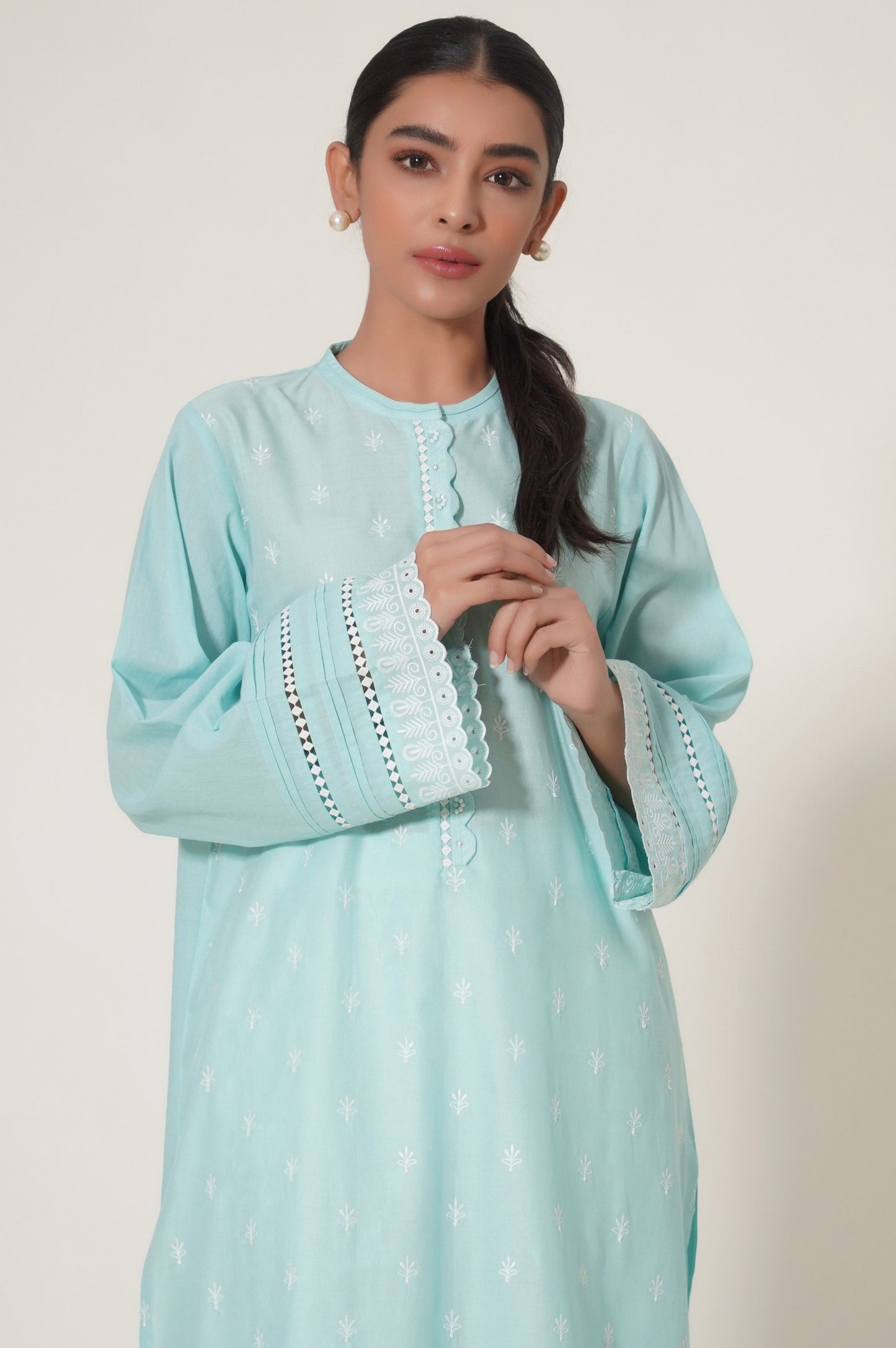 Stitched 1 Piece  Cambric Shirt