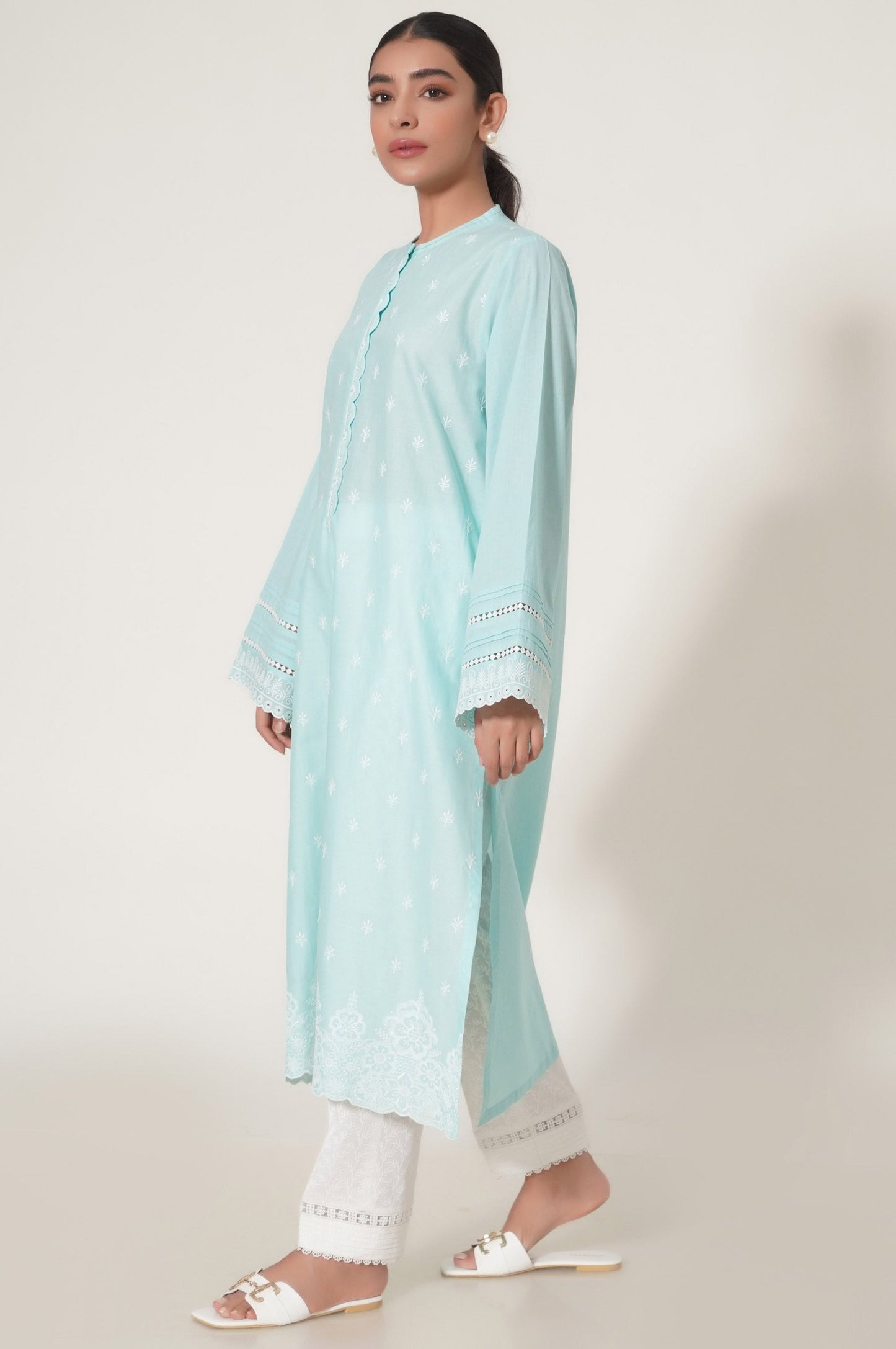 Stitched 1 Piece  Cambric Shirt