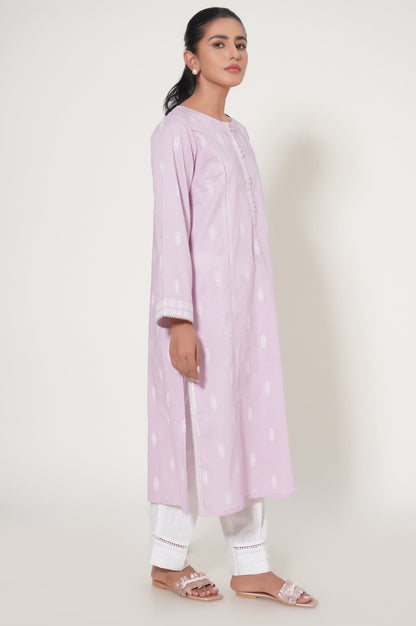 Stitched 1 Piece Puff Printed Cambric Shirt