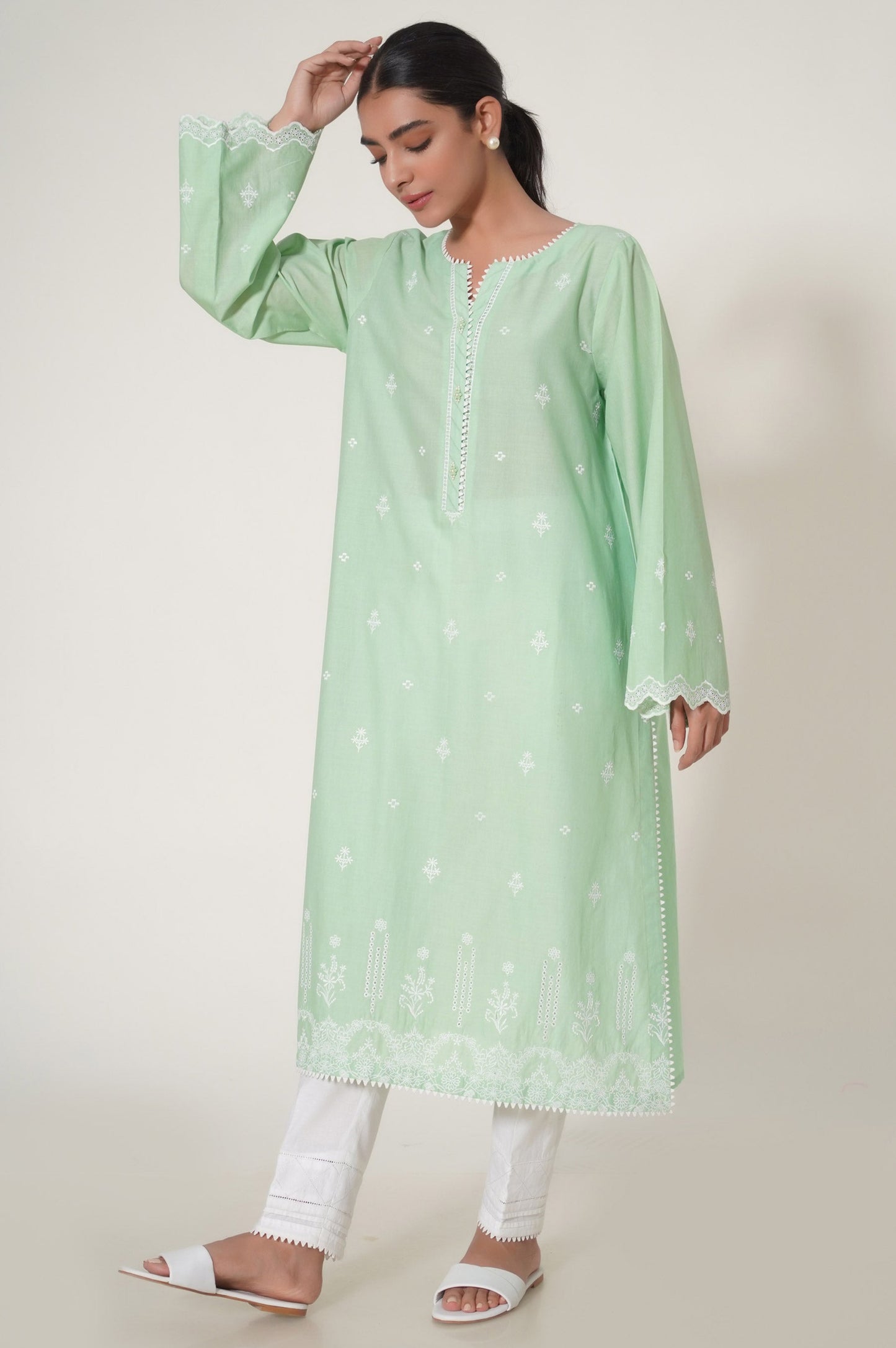 Stitched 1 Piece Cambric Shirt