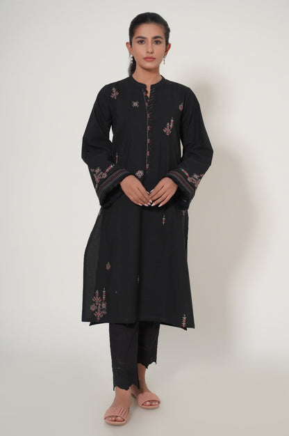 Stitched 1 Piece Embroidered Slub Cambric