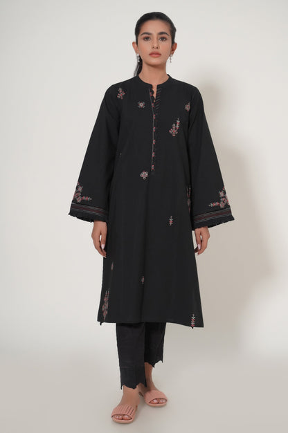 Stitched 1 Piece Embroidered Slub Cambric