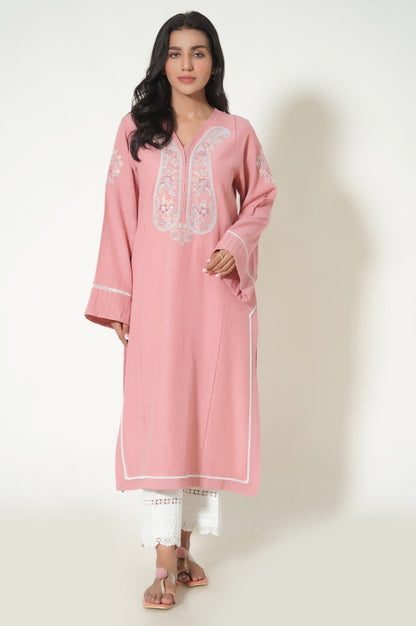 Stitched 1 Piece Embroidered Khaddar Shirt