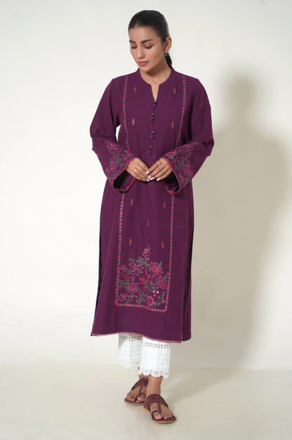 Stitched 1 Piece Embroidered Khaddar Shirt