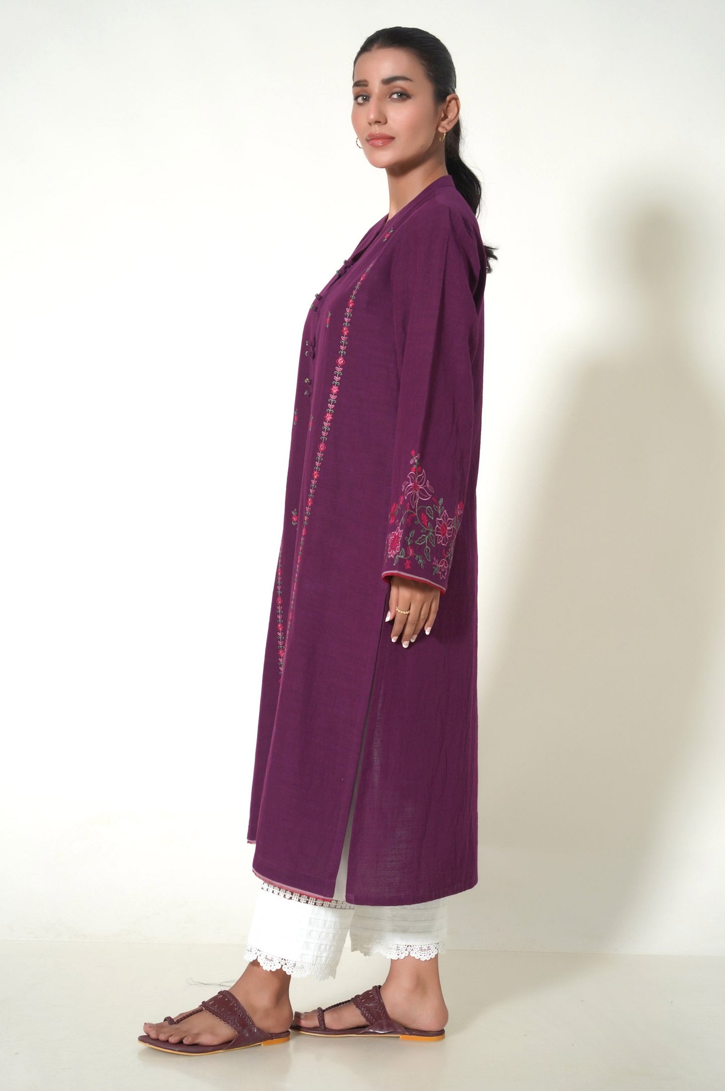 Stitched 1 Piece Embroidered Khaddar Shirt