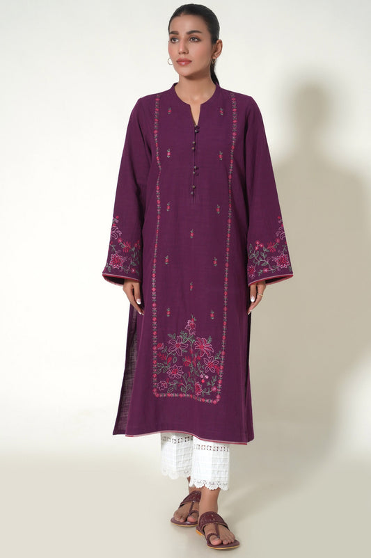 Stitched 1 Piece Embroidered Khaddar Shirt