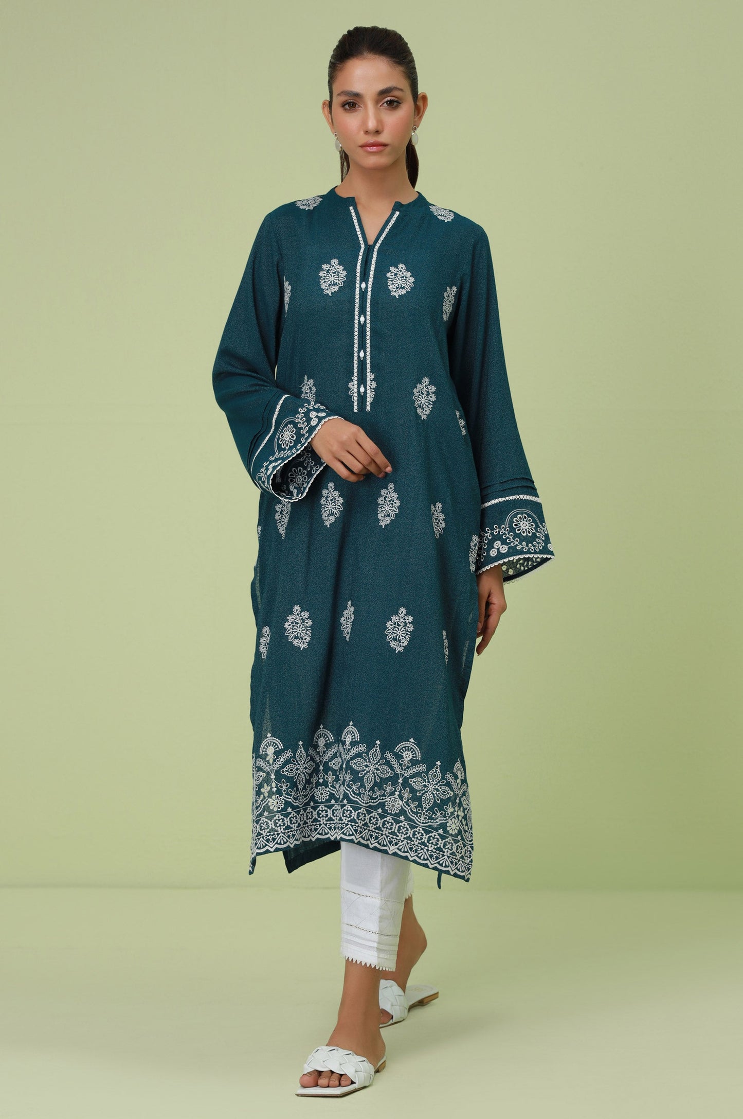 Stitched 1 Piece Textured Lawn Chikankari Embroidered Shirt