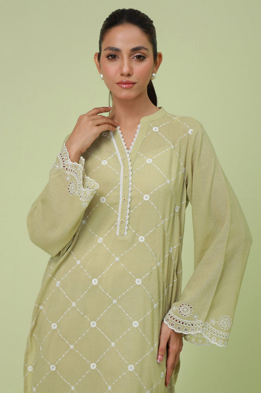 Stitched 1 Piece Textured Lawn Chikankari Embroidered Shirt