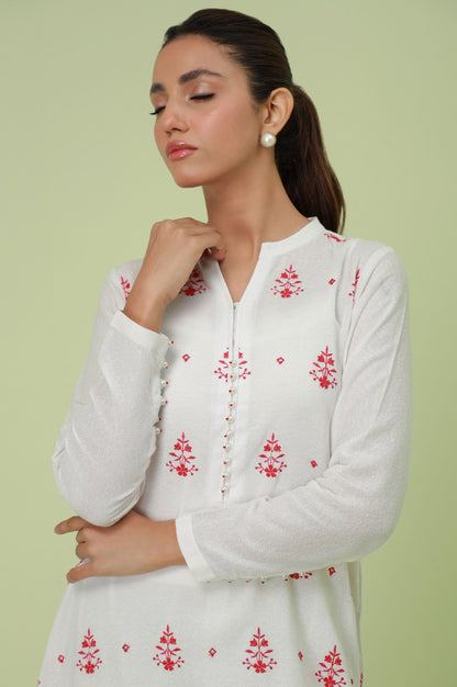 Stitched 1 Piece Textured Lawn Chikankari Embroidered Shirt