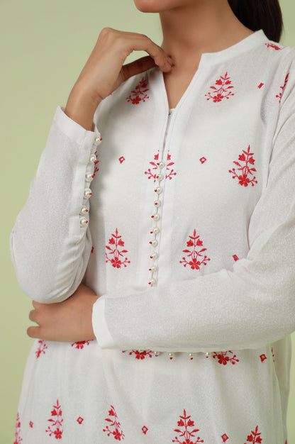 Stitched 1 Piece Textured Lawn Chikankari Embroidered Shirt