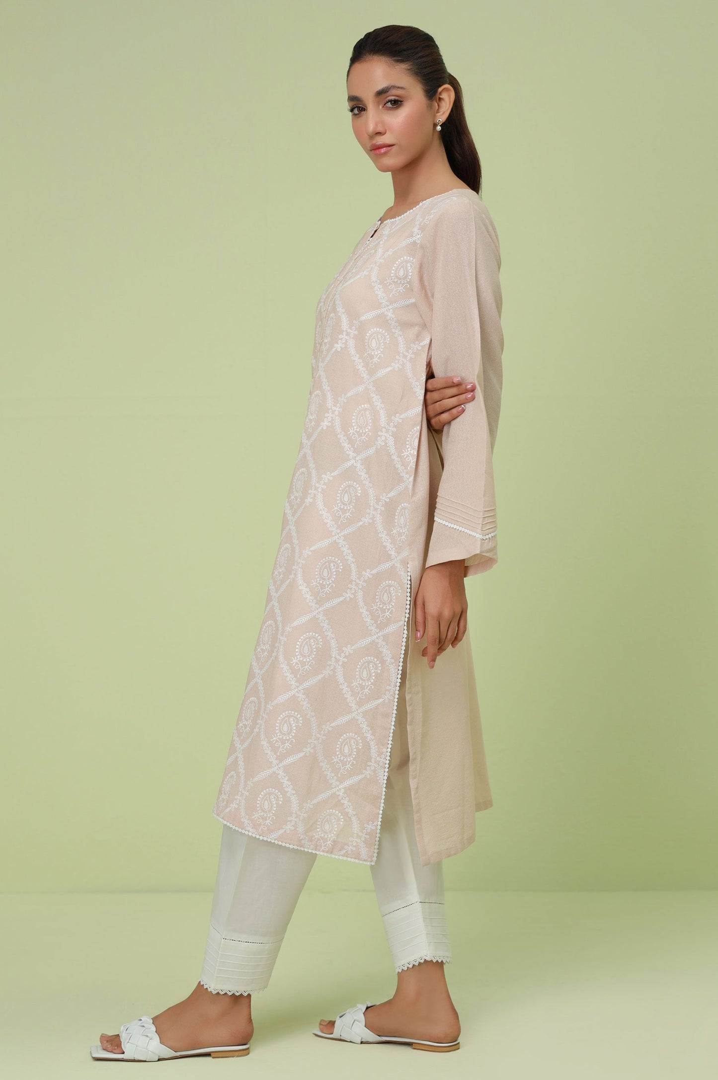 Stitched 1 Piece Textured Lawn Chikankari Embroidered Shirt