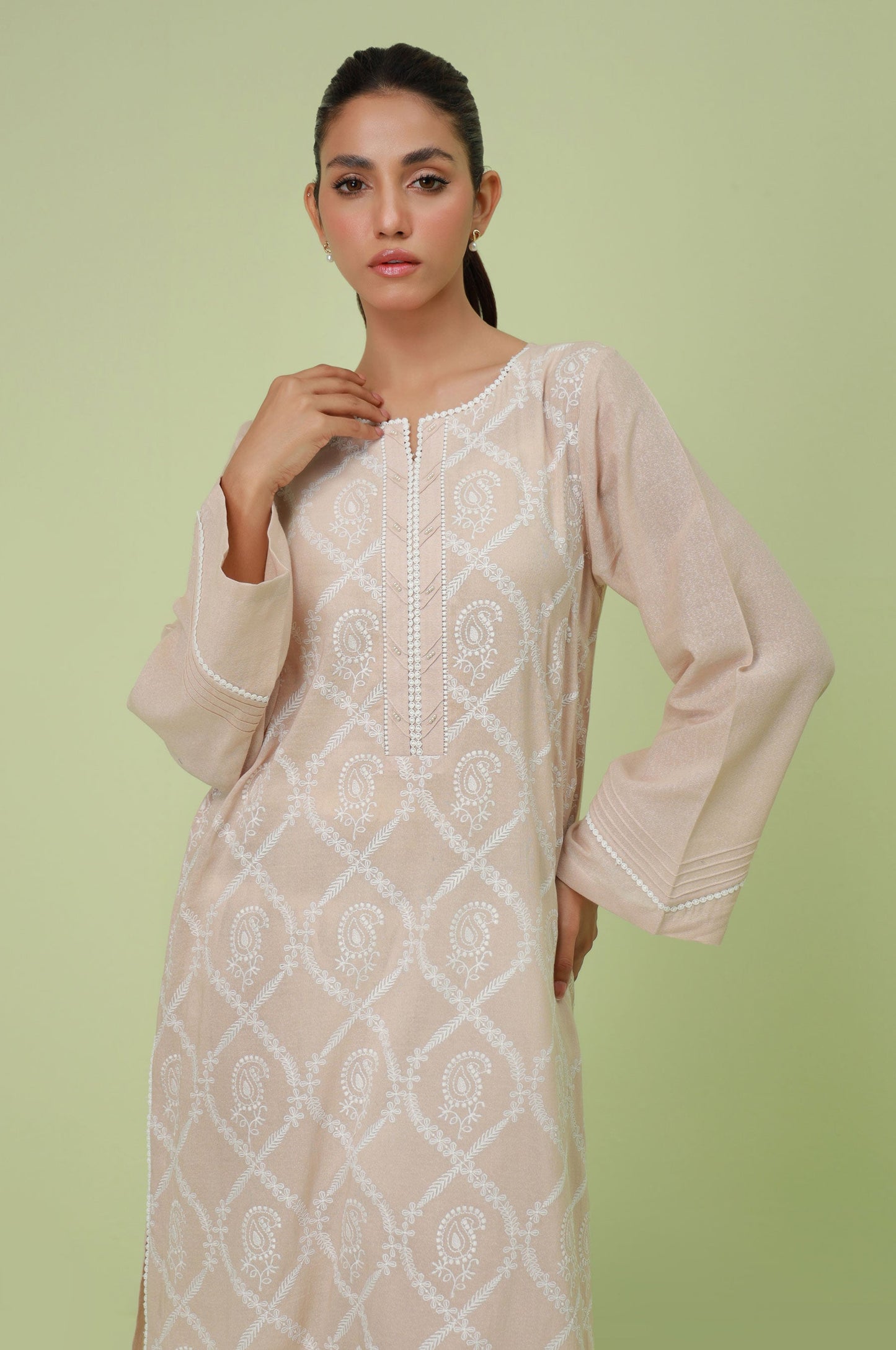 Stitched 1 Piece Textured Lawn Chikankari Embroidered Shirt