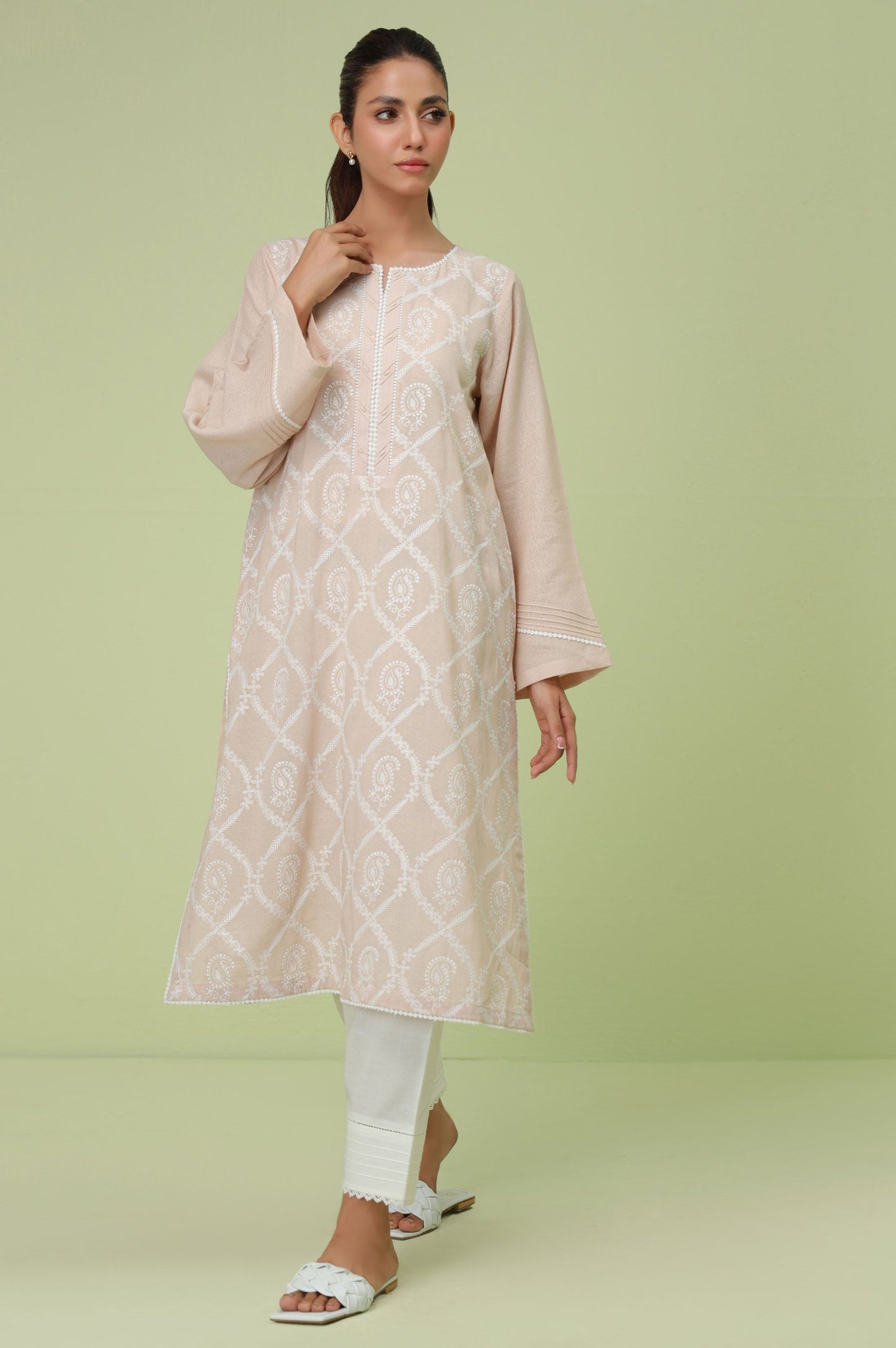 Stitched 1 Piece Textured Lawn Chikankari Embroidered Shirt