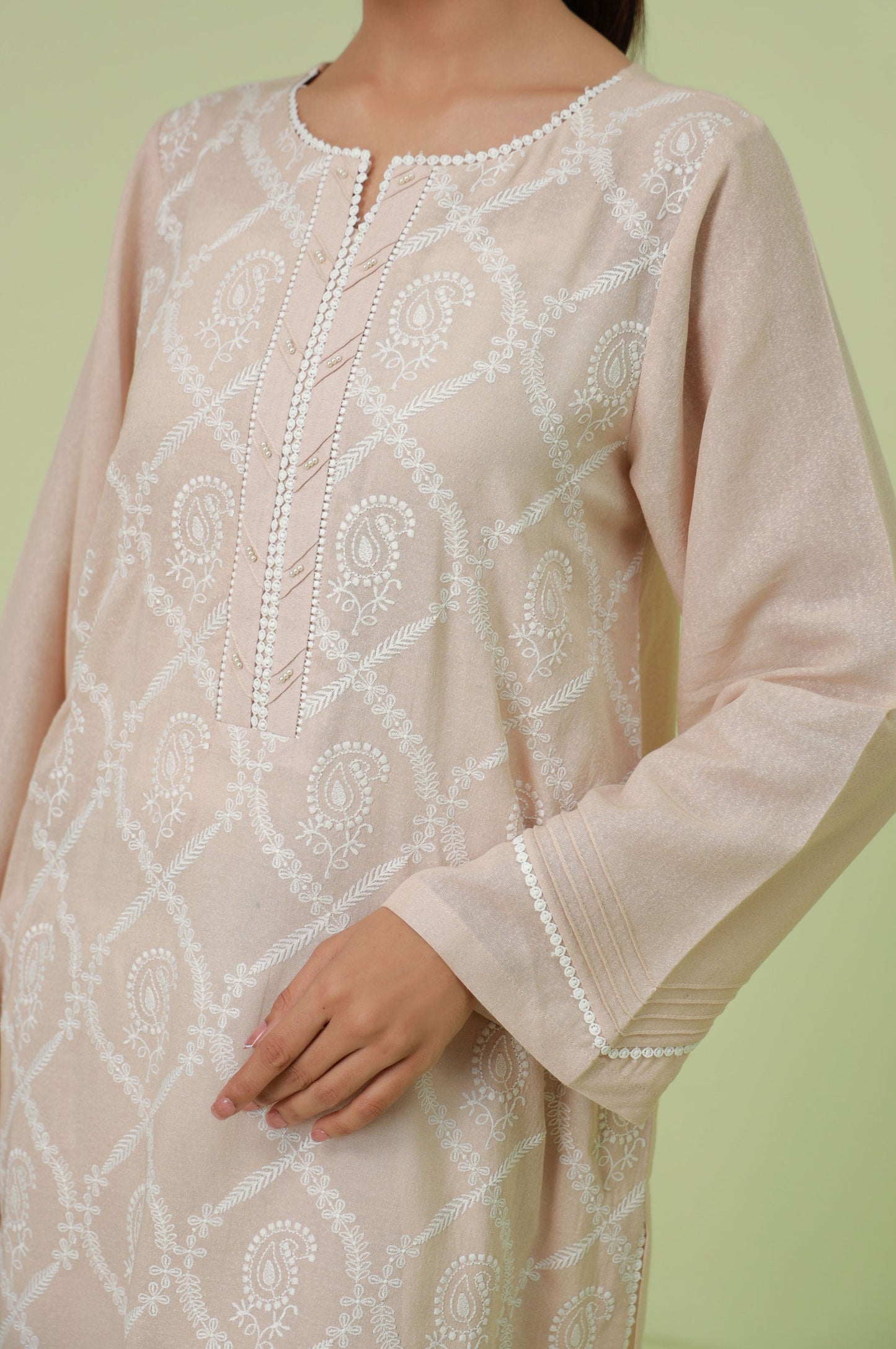 Stitched 1 Piece Textured Lawn Chikankari Embroidered Shirt