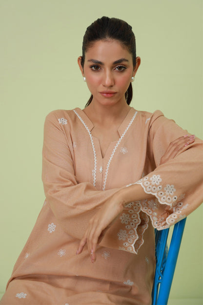 Stitched 1 Piece Textured Lawn Chikankari Embroidered Shirt