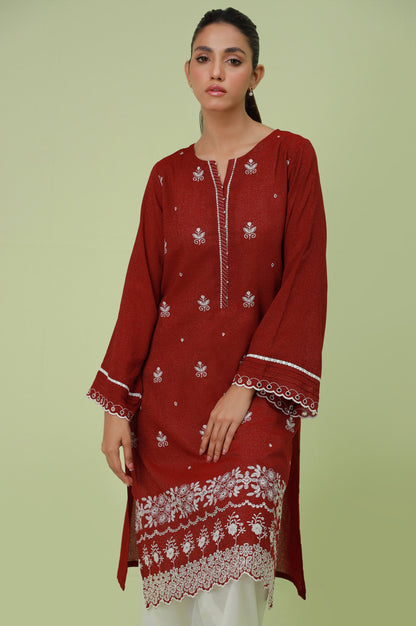 Stitched 1 Piece Textured Lawn Chikankari Embroidered Shirt