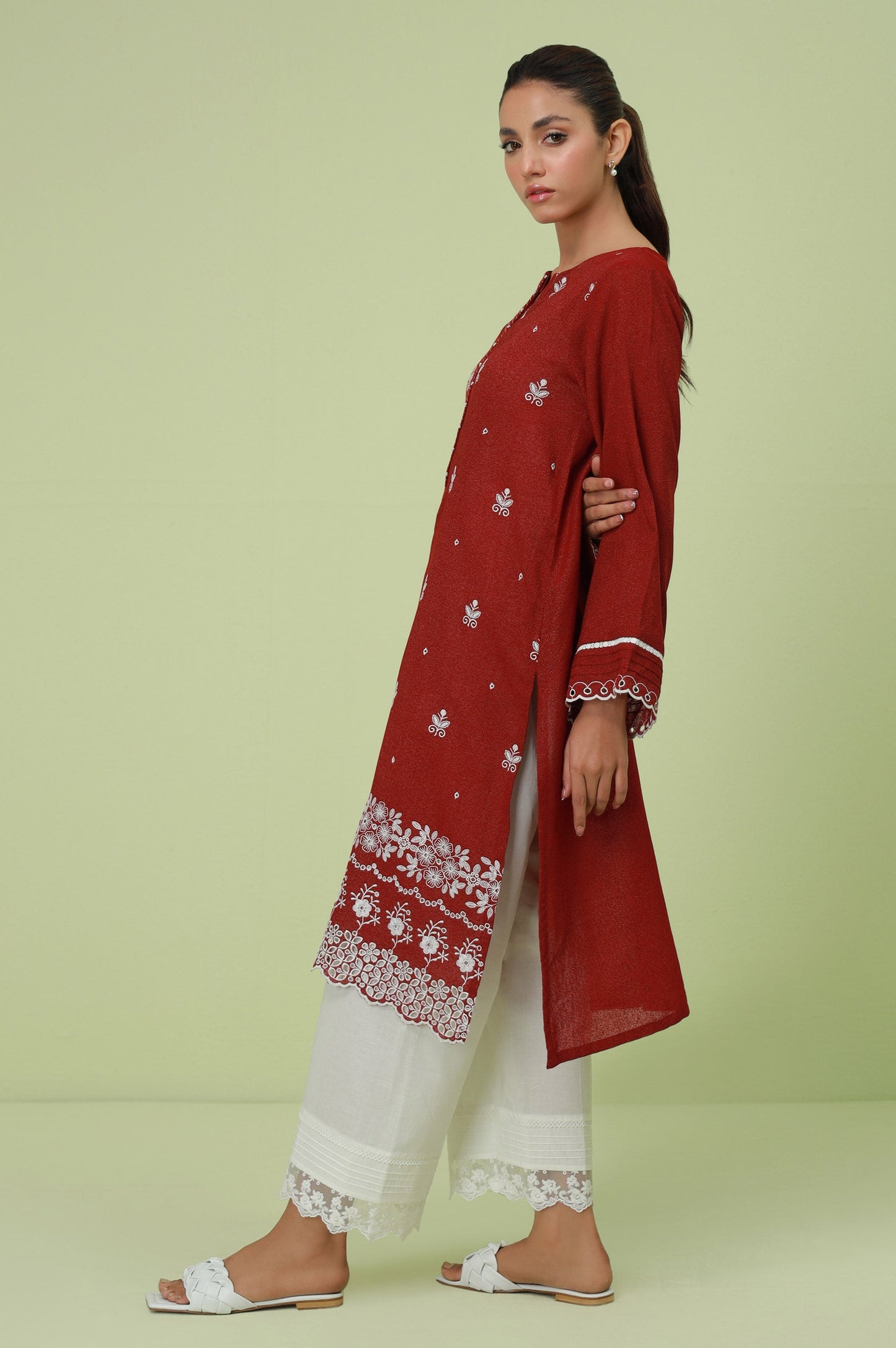 Stitched 1 Piece Textured Lawn Chikankari Embroidered Shirt