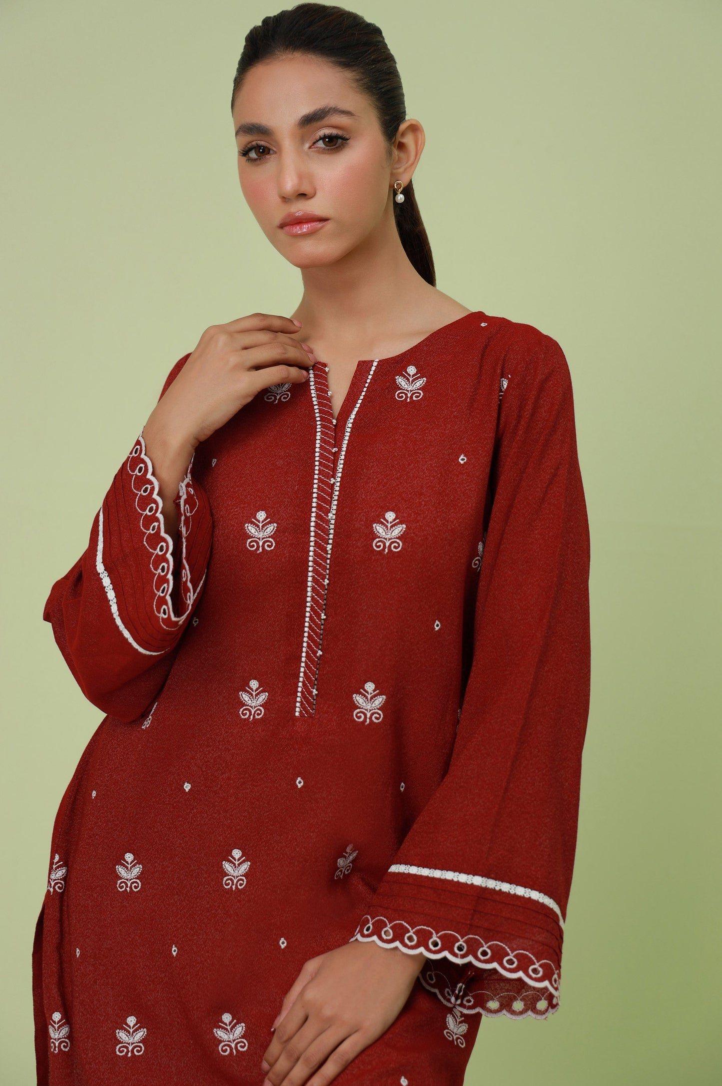 Stitched 1 Piece Textured Lawn Chikankari Embroidered Shirt