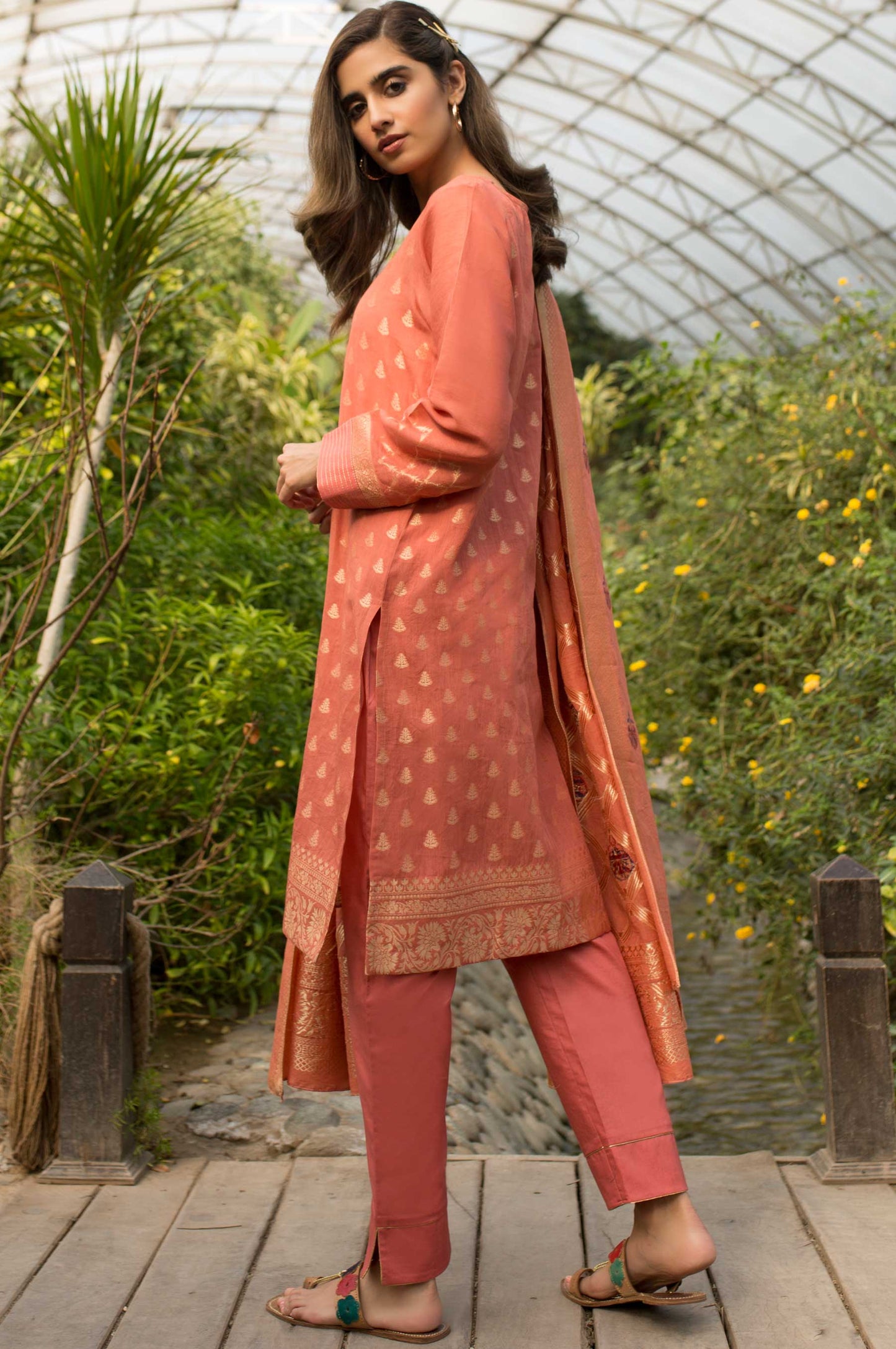 Stitched 2 Piece Embroidered Yarn Dyed Jacquard Suit