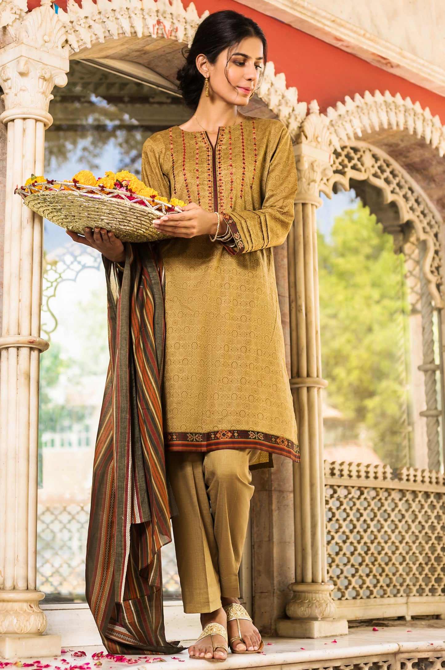Stitched 2 Piece Embroidered Printed Lawn Suit