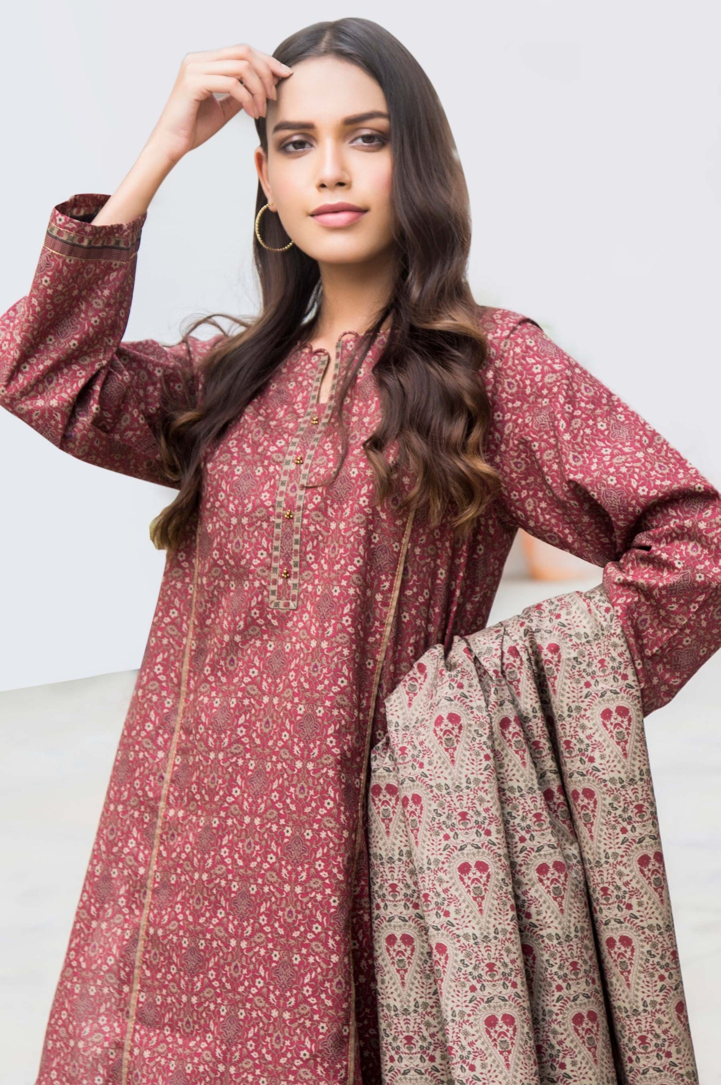 Stitched 2 Piece Printed Cambric Suit