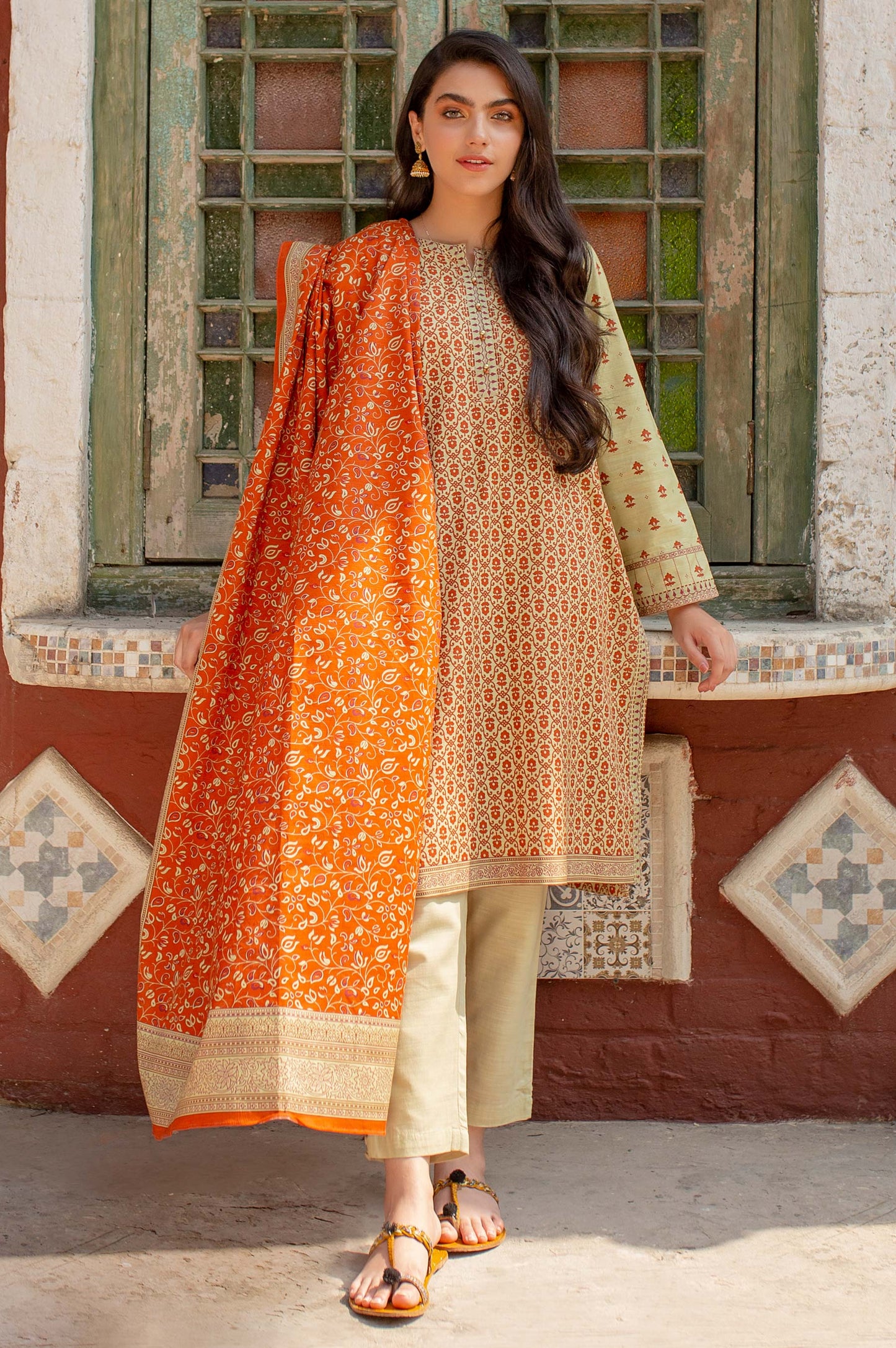 Stitched 2 Piece Printed Khaddar Suit