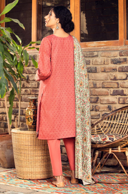 Stitched 2 Piece Embroidered Cottel Suit