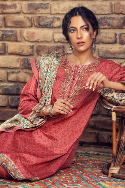 Stitched 2 Piece Embroidered Cottel Suit