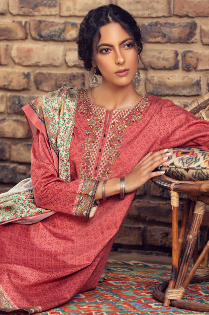 Stitched 2 Piece Embroidered Cottel Suit
