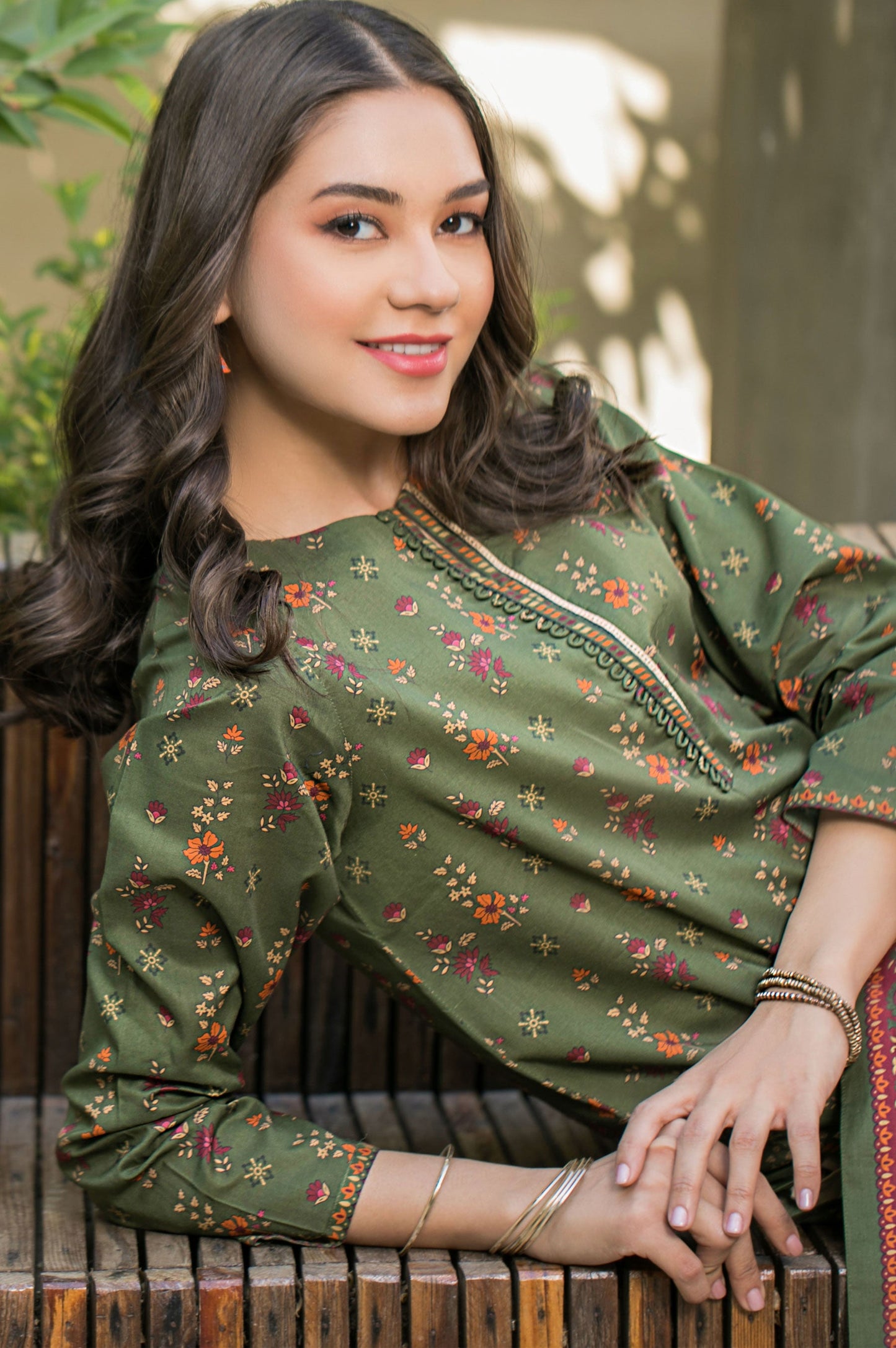 Stitched 2 Piece Printed Cambric Suit